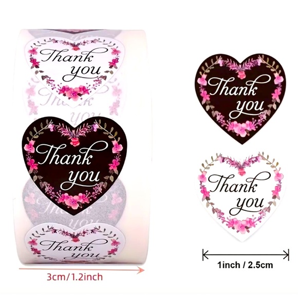 Thank You Stickers 100 pcs - Picture 2 of 4